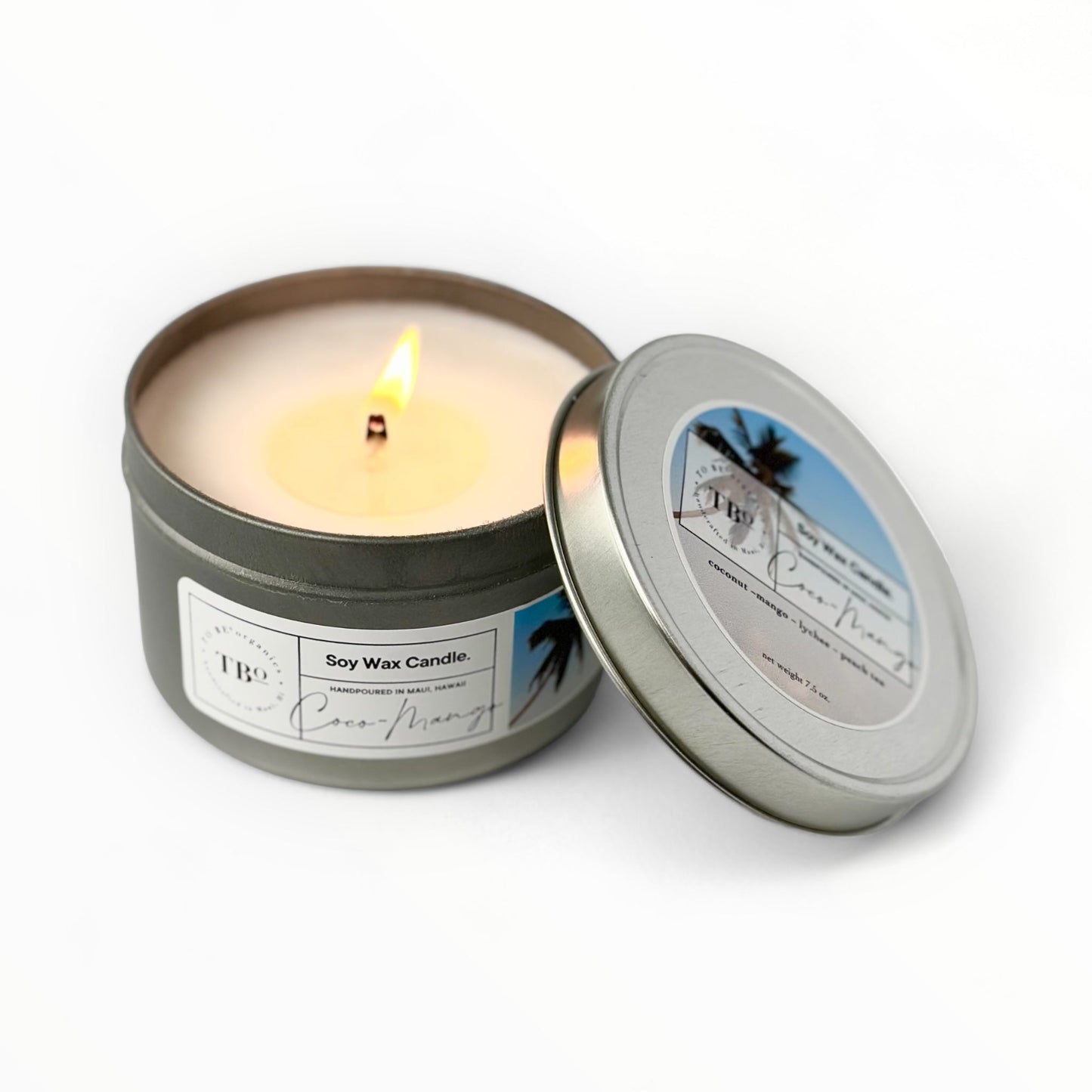 summer sunset soy wax candle.