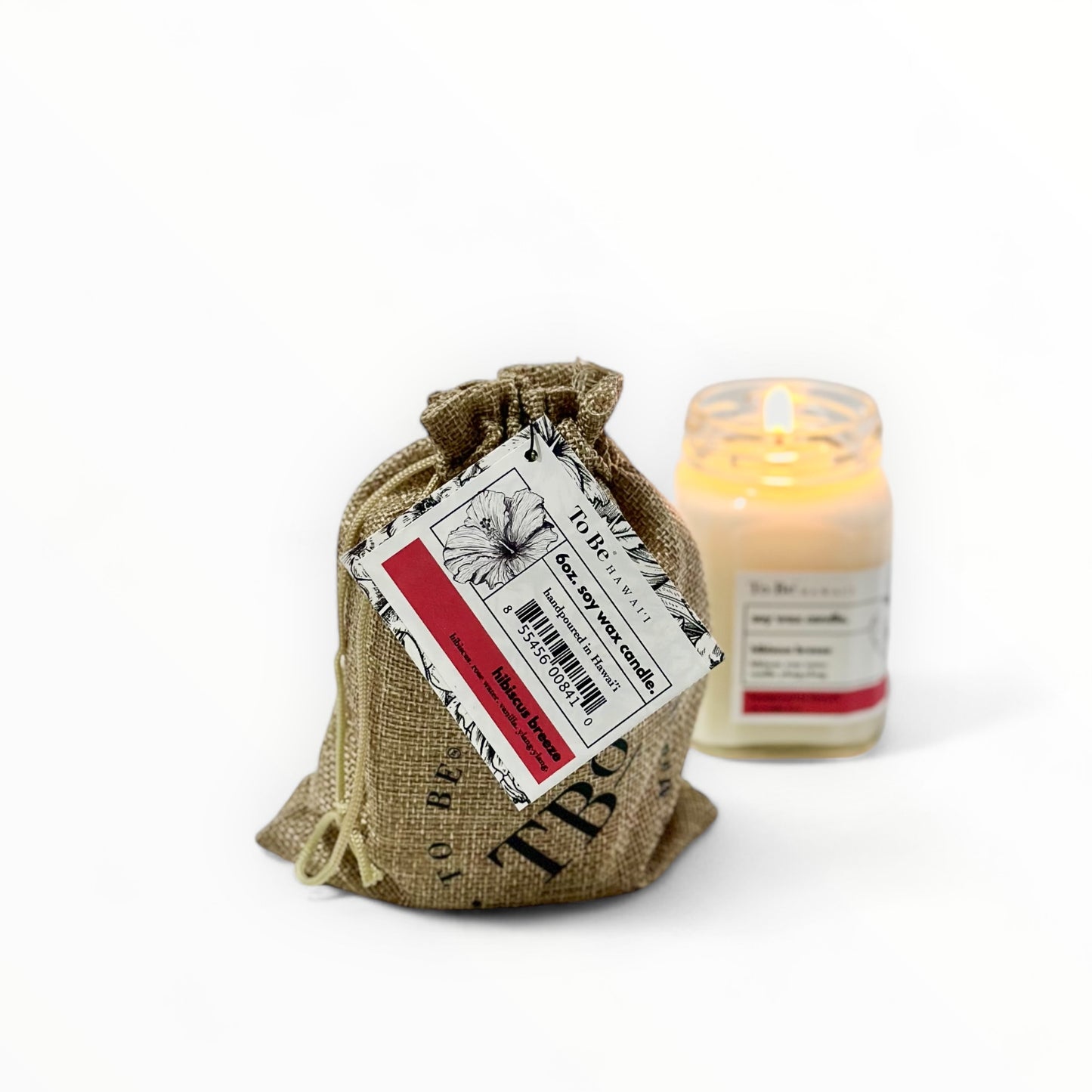 hibiscus breeze soy wax candle.