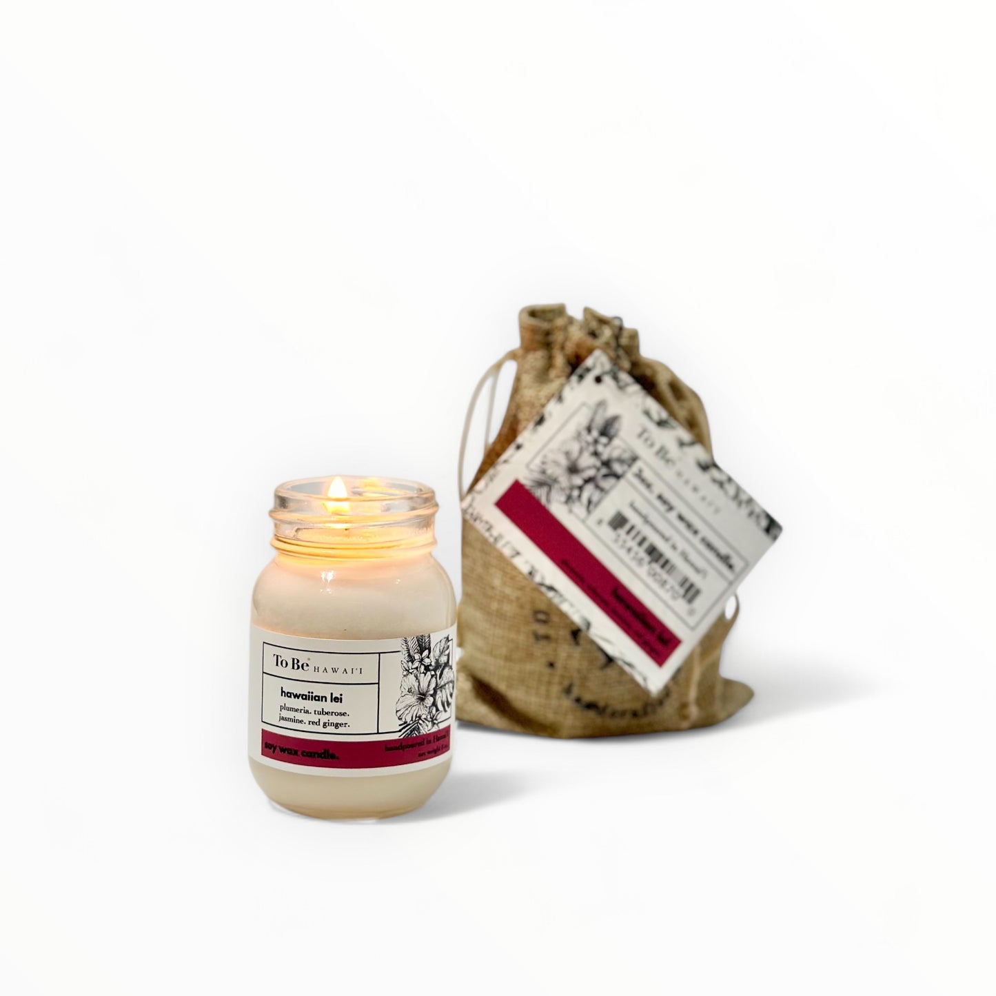 hawaiian lei soy wax candle.