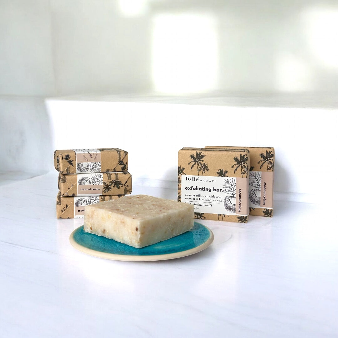 coconut crème exfoliating bar.