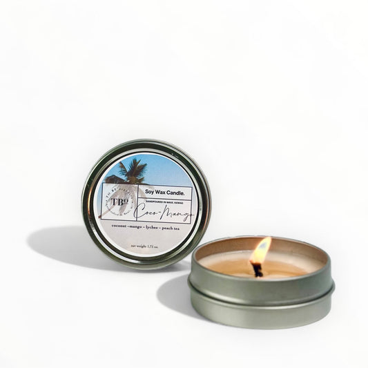 summer sunset soy wax candle.