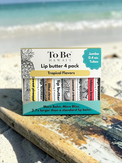 Tropical Flavors 4-Pack Lip Butter Gift Set Display